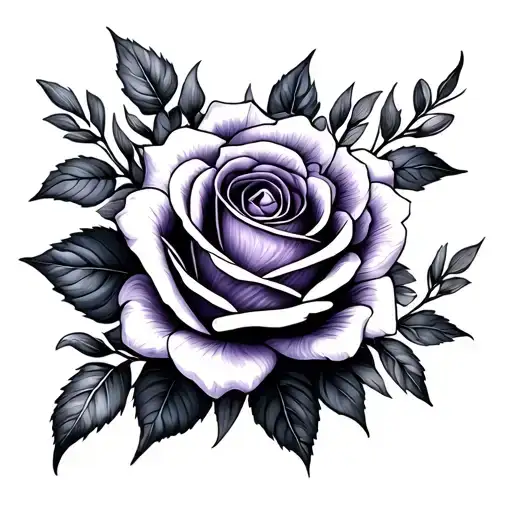Rose And Violet Flower Intertwined