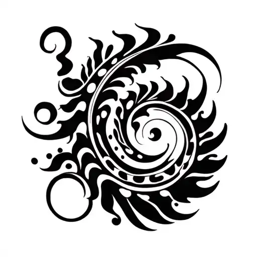 Koru Maori Design On The Ribs