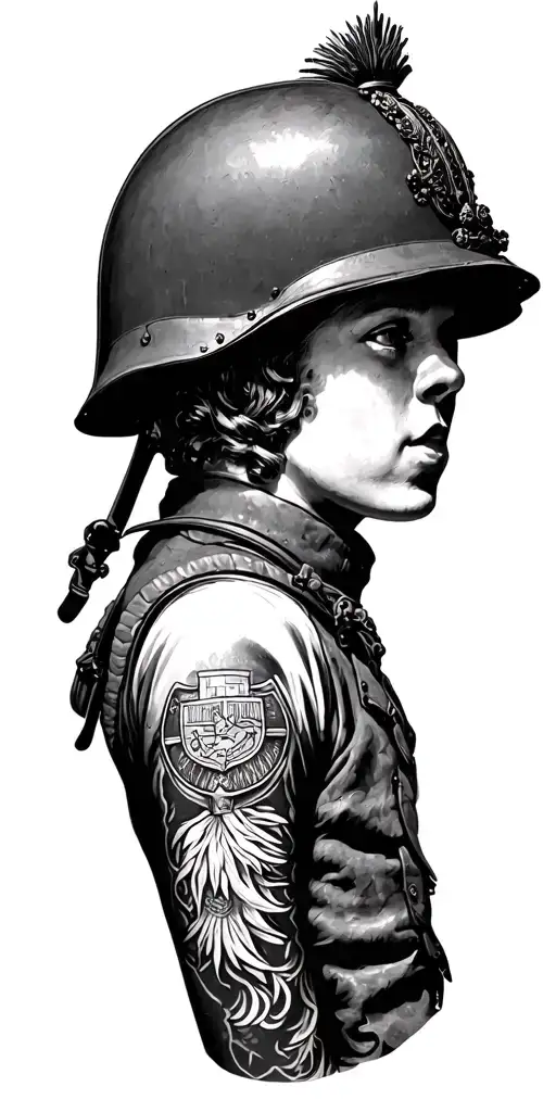 British Army Helmet Surrounded