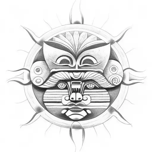 Mayan Inspired Sun And Moon