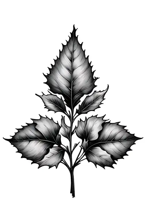 Sweet Pea And Holly Leaves