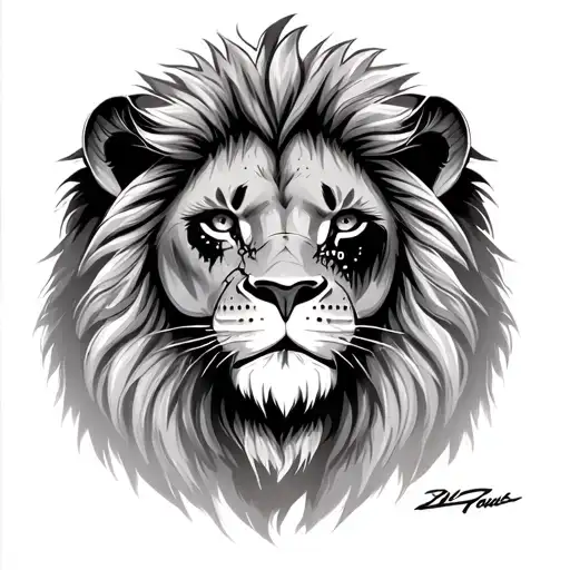 Lion With Injured Eye