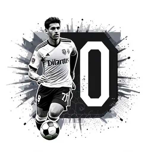 Soccer Player And Number 10