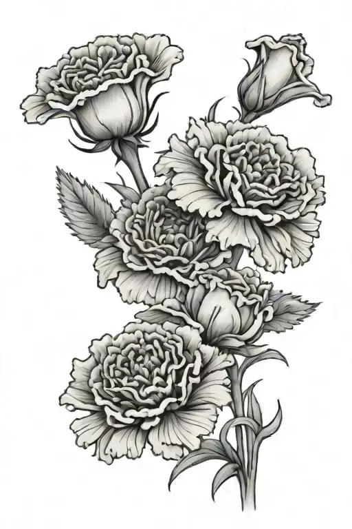 2 Carnations And One Aster Flower