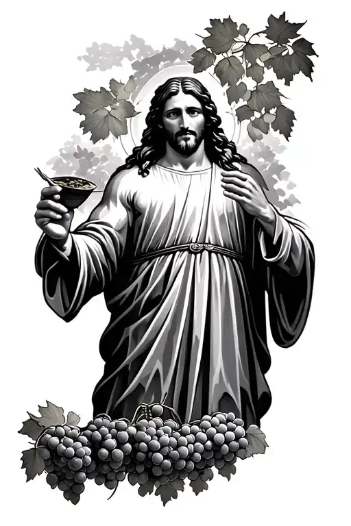 Jesus Christ Pruining A Big Open Land Of Grape Vinyard With John 15 Scripture