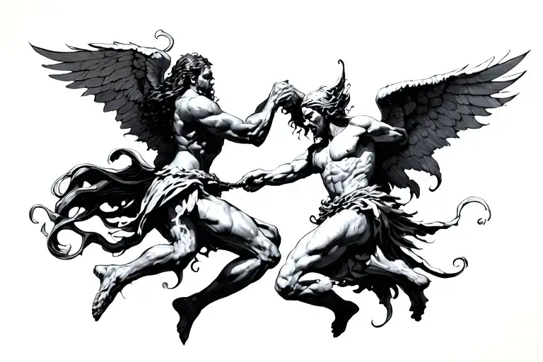Angels And Demons Fighting
