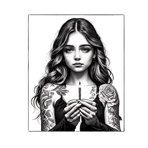 Girl Holding A Match