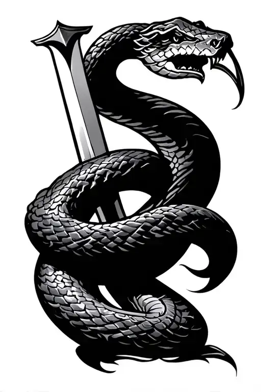 Snake Sword Viking Ship
