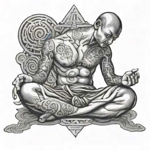 Man Meditating And Confused To Hear Mind Or Heart