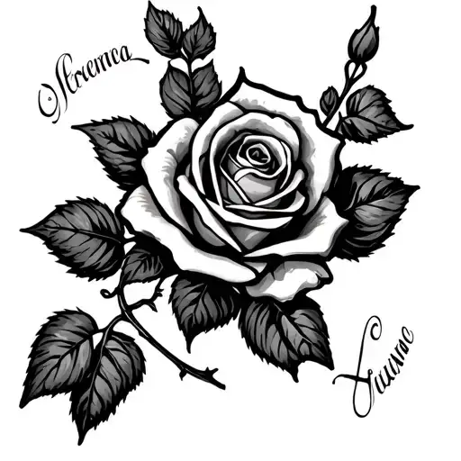 Rose Vine Raped Around A Name Written