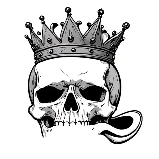 Skull Laughing With Crown