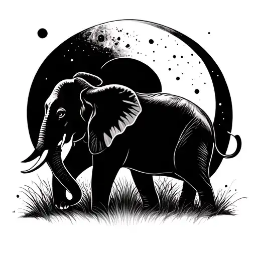 Moon And An Elephant