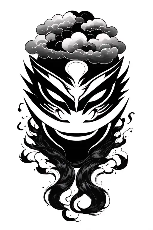 Japanese Black Cloud With Anbu Mask
