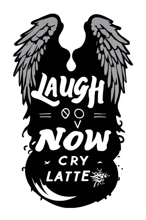 Laugh Now Cry Later Crotch Rocket With Angel Wings