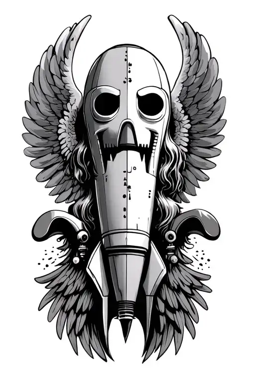 Laugh Now Cry Later Mask And Crotch Rocket With Angel Wings