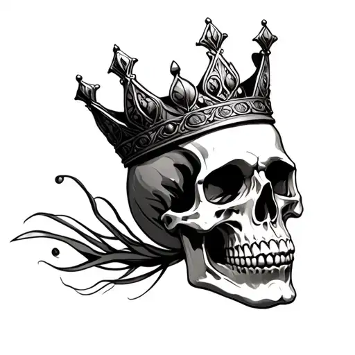 Human Skull With Crown