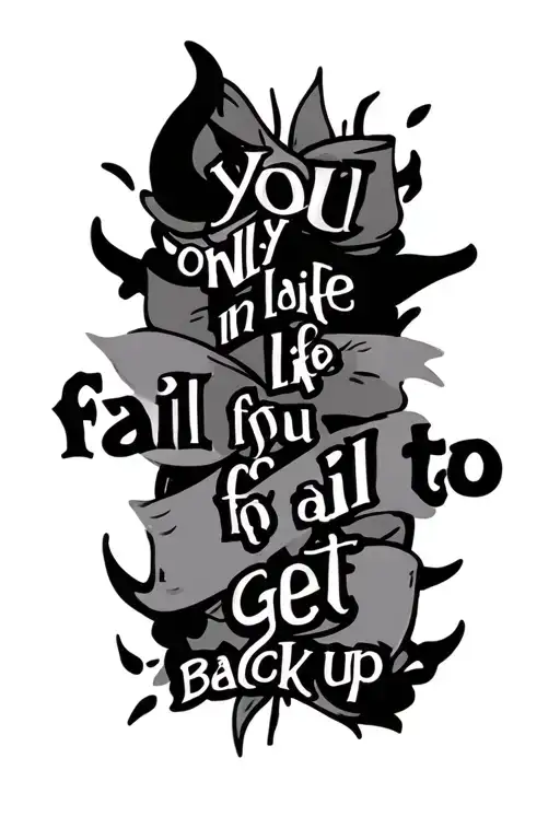 You Only Fail In Life If You Fail To Get Back Up Written