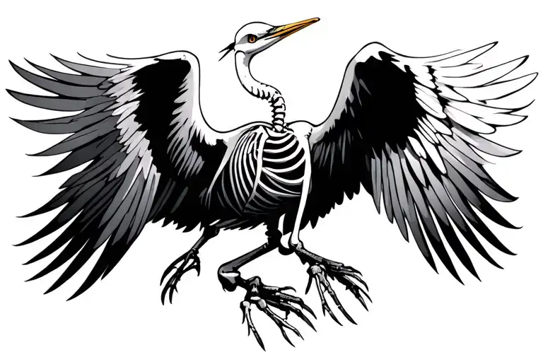 Flying Egret Skeleton