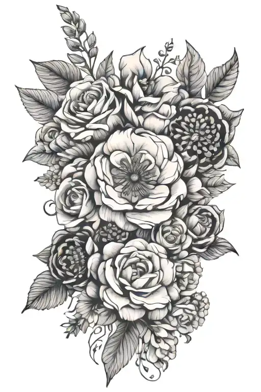 Flower Bouquet Birth Flowers Intertwined