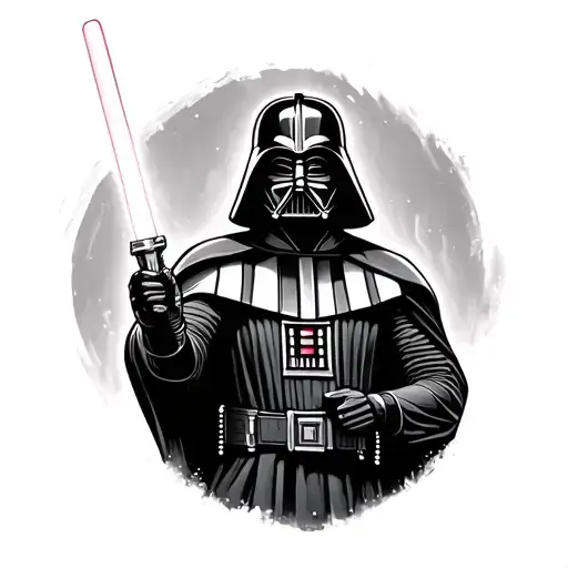 Vader Holding A Lightsaber
