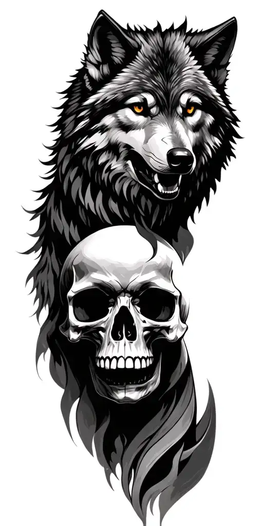 Wolf And Skull