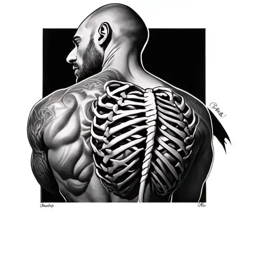 Create A Tattoo From Ribs To Back For A Male Canvas