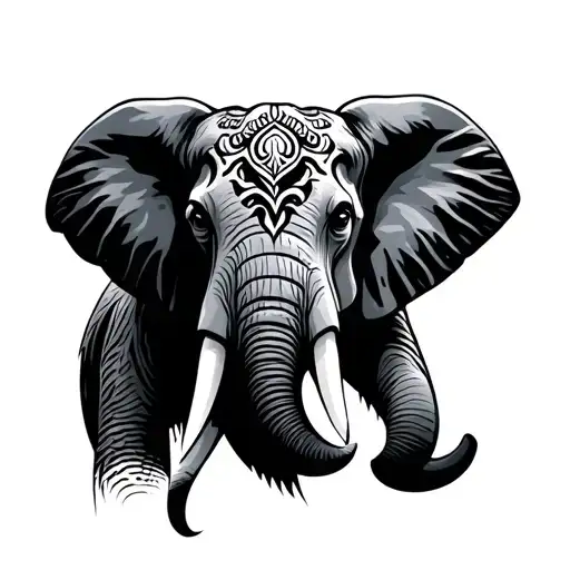 Tribal Elephant Head