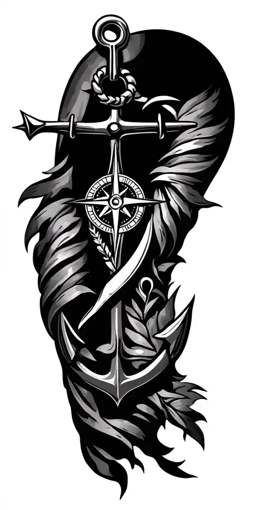 Resilience Growth And Strength Themed Sleeve With An Anchor And A Compass In It