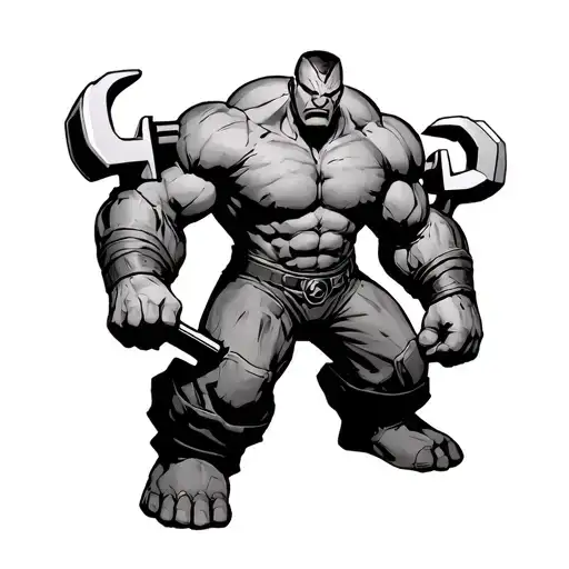 Marvel Juggernaut With Wrenches In Hands