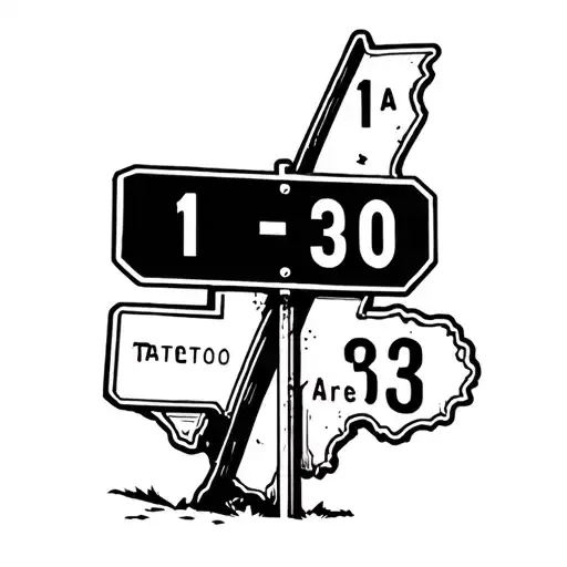 East Texas Inspired Tattoo With 1-30 Street Sign 903 Area Code Tattoo Stencil For Men