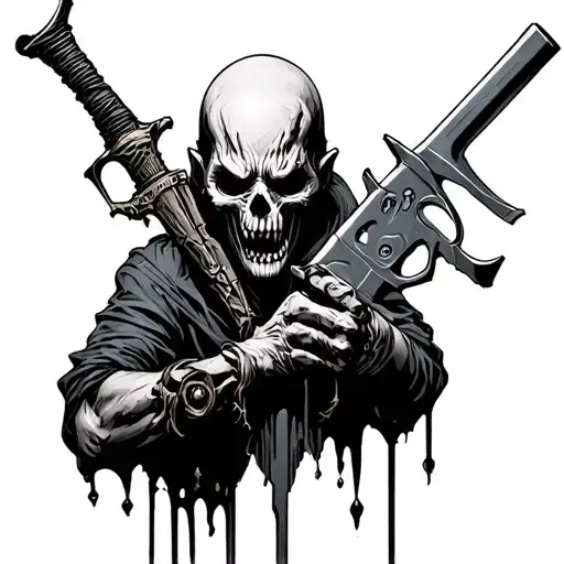 Horror Themed Character And Weapons