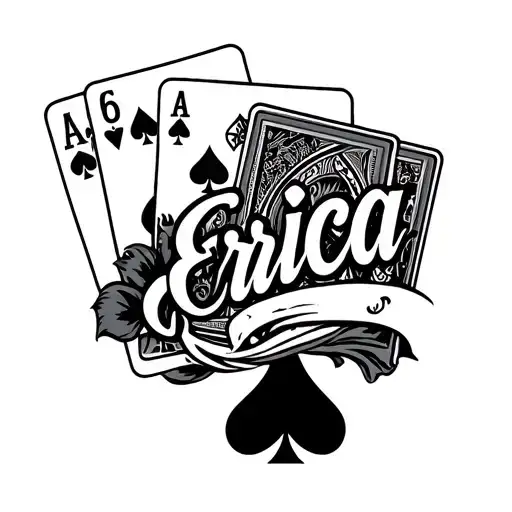 Erica Name With Poker Cards