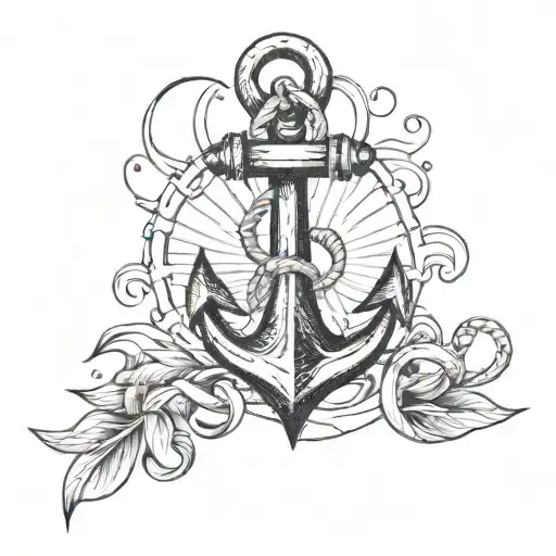 Navy Anchor Unique Tattoo Design
