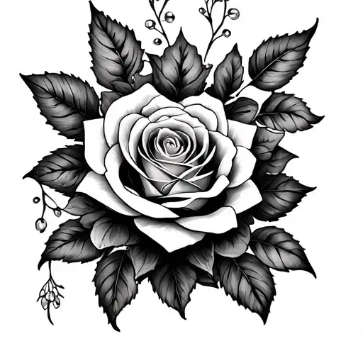 Roses And Jasmine Connected With Henna Design