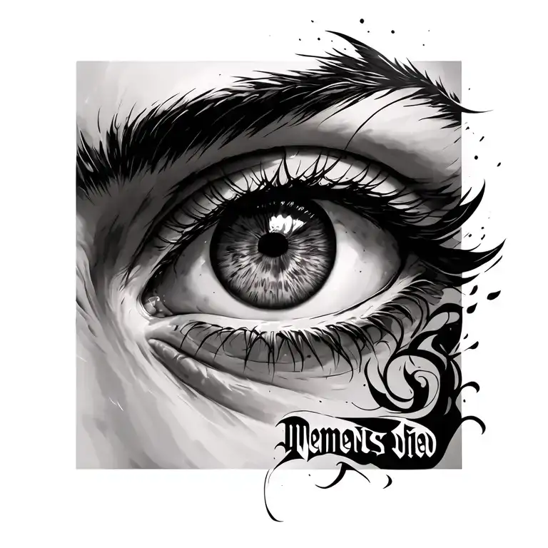 The Eye Of The Angel Fallen With The Word Mements Died