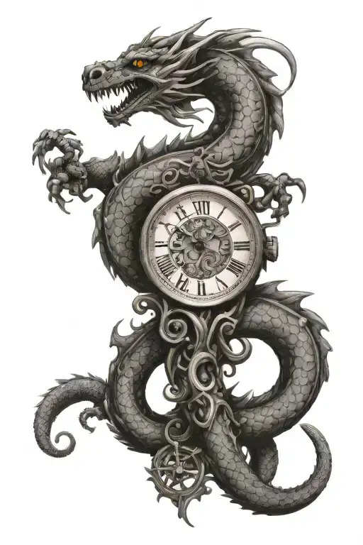A Long Dragon And Pendant Watch