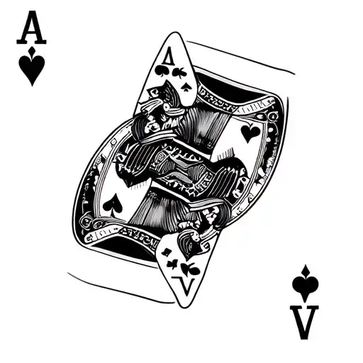 Blackjack Hand Using Ace Of Spades And Jack Of Spades