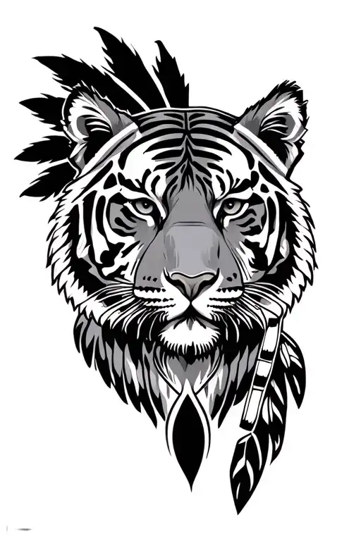 Native American Tiger Head