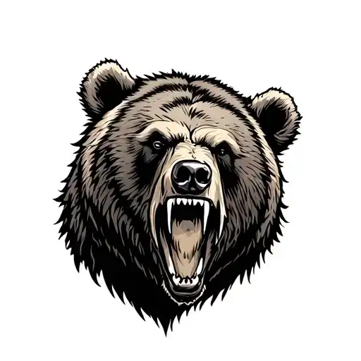 Snarling Grizzly Bear
