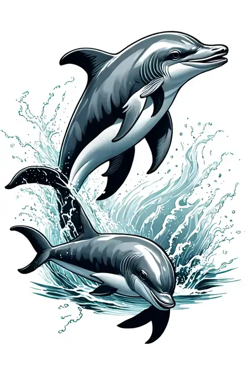 Dolphins Leaping