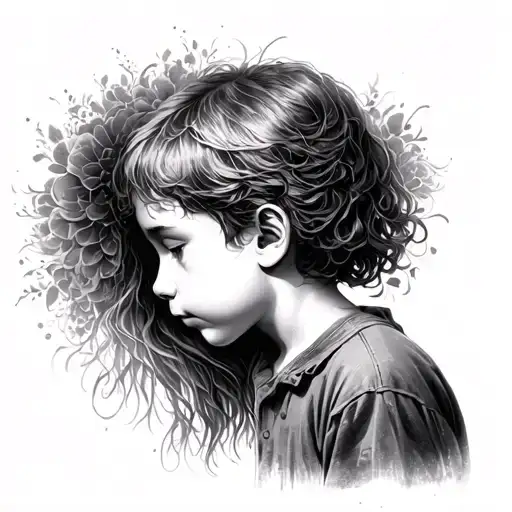 A Young Boys Spirit Pressing His Forhead On A Living Young Girls