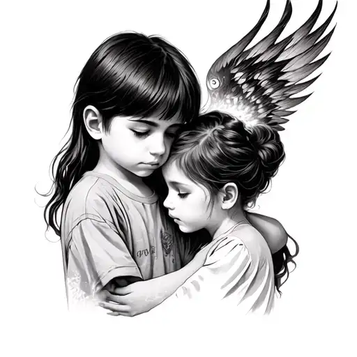 A Young Boys Spirit Pressing His Forhead On A Living Young Girls