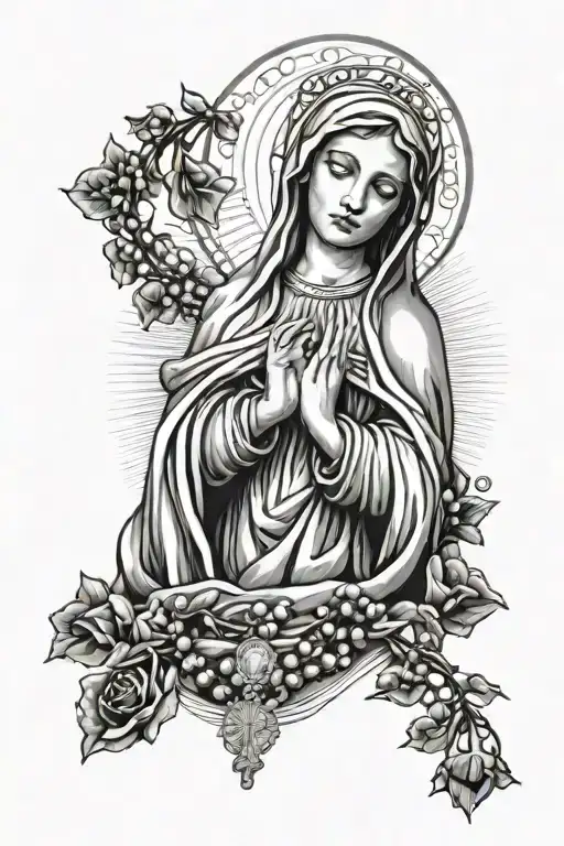 Virgin Mary With Rosary