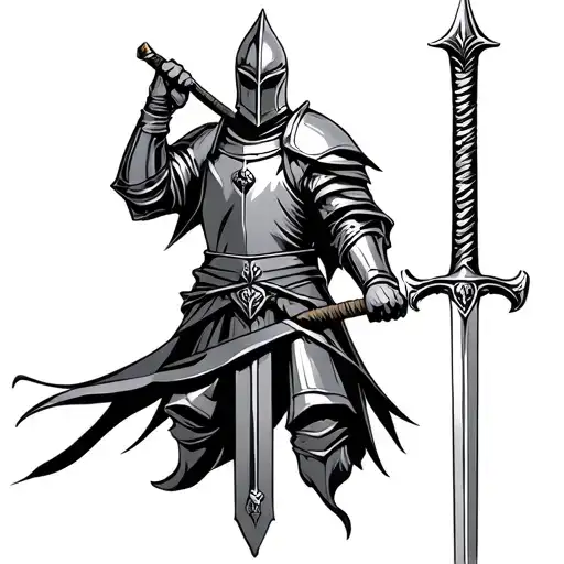 Knight Holding A Sword