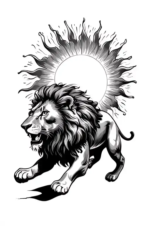 Lion Chasing Sun