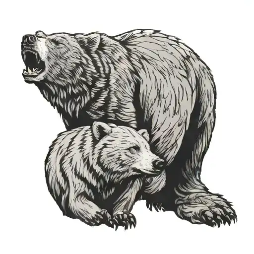 Bear And Wolf In Love