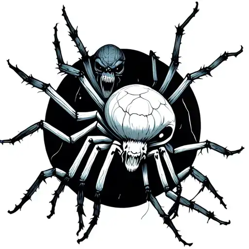 Ghostafce With Spiders Crawling