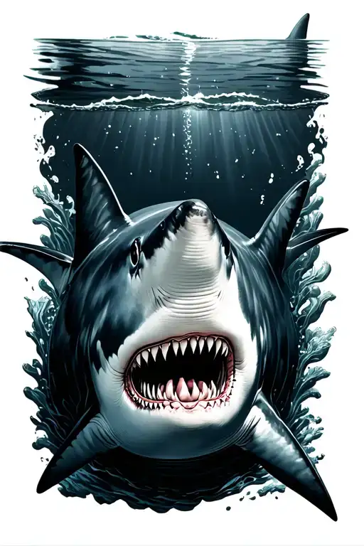 Shark Overhead View Swiming