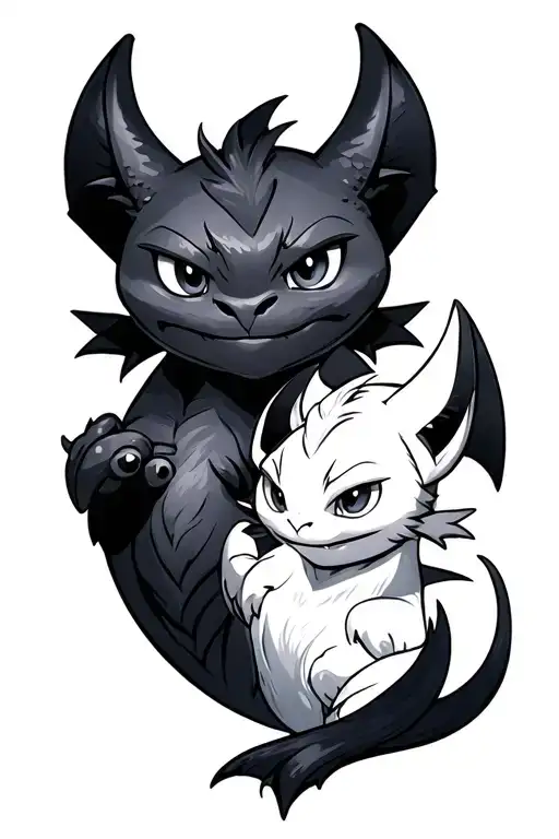 Toothless And Light Fury Matching Tattoos Inspired