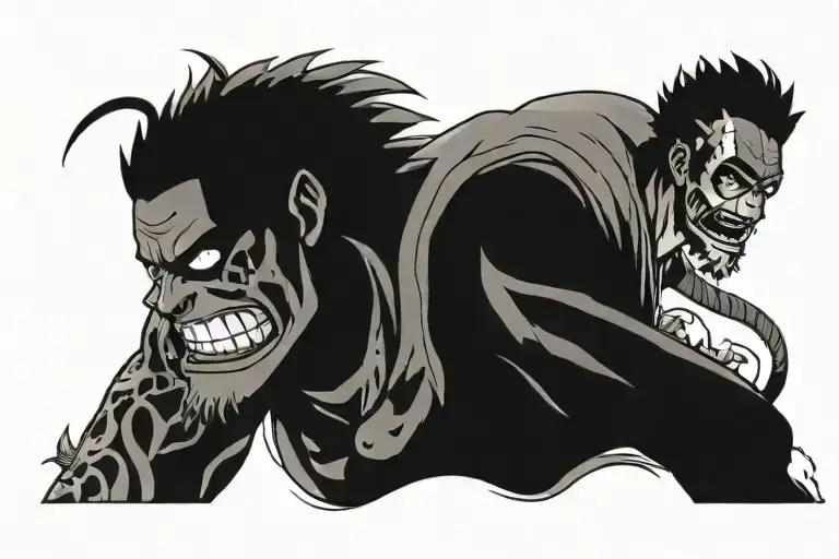 One-piece Characters Upper Armband Tattoo Featuring